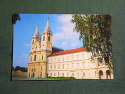 Képeslap,Zirc,Reguly Antal Tudományos könyvtár,Apátsági templom látkép,részlet, 1994-