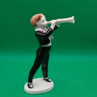 Káldor Aurél Hollóházi Trombitás kisfiú figura