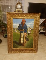 Aggházy Gyula antik ragyogó festménye!