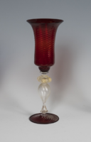 Murano-i piros üvegpohár  (24-1551)