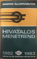 Magyar Államvasutak - Hivatalos menetrend 1982-1983 -