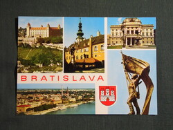 Képeslap,Szlovákia,Bratislava,Pozsony,Slovenské Národné múzeum,városi látkép,részletek,1980-