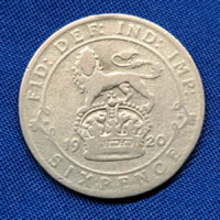 Ezüst 6 Penny V. György király (1911 - 1936) Anglia (2231)