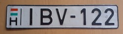 Magyar rendszám rendszámtábla IBV-122  1.
