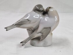 Zsolnay pajzspecsétes porcelán madár pár kis sérüléssel 9,5 cm. magas