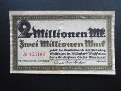 2 millió márka notgeld Münster 1923 VF Németország