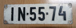 Magyar rendszám rendszámtábla IN-55-74