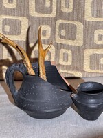 Fekete kerámia köcsögök/dísz  múzeumi jelzett COPIE