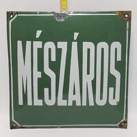 "Mészáros" zománctábla, reklám, tábla