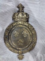 Francia bronz címerpajzs , fali dísz.