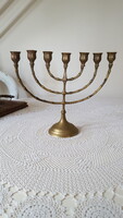 Sárgaréz Menóra,judaika gyertyatartó