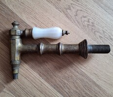 Antique Copper Beer Tap with Cut Glass Handle 1910