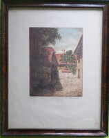 Paulovits Pál: Tabán (akvarellel színezett rézkarc)