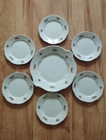 Zsolnay porcelán tányér készlet (6+1 db)
