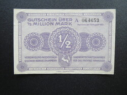 1/2 millió márka notgeld Hannover 1923 EF Németország