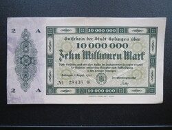 10 millió márka notgeld Solingen 1923 aEF Németország
