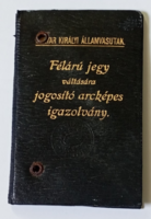 Magyar Királyi Államvasutak ,arcképes igazolványa /1922 Szeged /