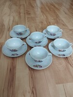 Kőbányai porcelán teás készlet (6 db)