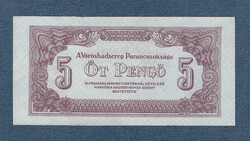 5 Pengő 1944 A II. Világháború megszálló Vörös Hadsereg Kiadása EF
