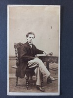 Antik CdV fotó portré fiatalúr G.L.Collis, 68 Cornhill, E.C.
