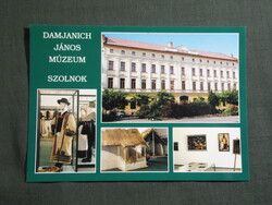 Képeslap,Szolnok,mozaik,Damjanich János múzeum látkép,részlet, 1997-