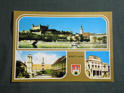 Képeslap,Szlovákia,Bratislava,Pozsony,városi látkép,részletek,1980-