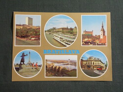 Képeslap,Szlovákia,Bratislava,Pozsony,városi látkép,részletek,1980-