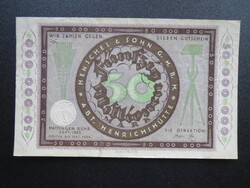 50 millió márka notgeld Hattingen 1923 VF Németország ritka