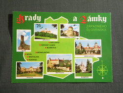 Képeslap,Szlovákia,Devin,Smolenice,Bratislava,Rusovce,Budmerice,Bernolakovo,vár,kastély,1970-