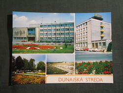 Képeslap,Szlovákia,Dunajská Streda,Dunaszerdahely,városi látkép,részlet,1980-