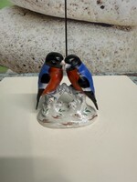 Régi B&B Porcelán Madár Pár Talapzaton A154
