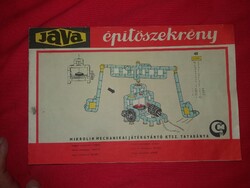 Szinte antik JAVA építőszekrény építőjáték instrukció és alkatrész füzet gyüjtői a képek szerint 1.