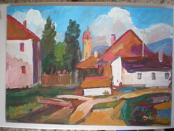 NAGYBÁNYA    ,   50 cm X 35 cm .   NEMZETKÖZILEG ELISMERT FESTŐMŰVÉSZ  SZÉP ALKOTÁSA .
