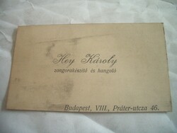 Hey Károly zongorakészítő és hangoló névjegykártya