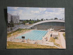 Képeslap,Szeged,Sportcsarnok,uszoda,medence látkép,részlet, 1980-