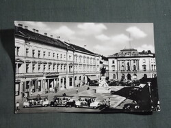 Képeslap,Szeged,Klauzál tér,MÁVAUT Ikarus mikrobusz szerelvény látkép,részlet, 1964-