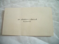 dr Járányi László alorvos névjegykártya
