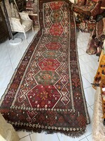 Antik Hatalmas Kézi Török Kelim Kilim Szőnyeg 160x440