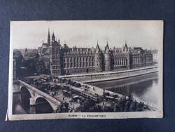 Régi képeslap Franciaország Párizs Conciergerie, villamos, forgalom kb. 1910