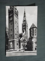 Képeslap,Szeged,Dóm tér,fogadalmi templom,Demeter torony látkép,részlet, 1961-