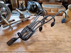 Kis méretű eke, kultivátor, antik mezőgazdasági eszköz, 19. század végi kovácsolt darab, LEÁRAZVA!!!