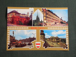 Képeslap,Csehország,Brno,mozaik,városi látkép,részlet,1970-