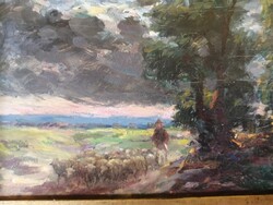 PÁLLYA CAROLUS /1875-1949/ - BIRKÁKAT TERELŐ JUHÁSZ