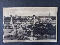 Régi képeslap Franciaország Párizs III. Sándor híd, autók, forgalom kb. 1910