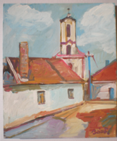 SZENTENDRE  ,   40 cm X 30 cm . NEMZETKÖZILEG ELISMERT FESTŐMŰVÉSZ