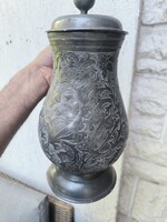Antique Tin Jug with Date (1771) on the Lid