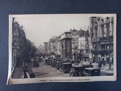 Régi képeslap Franciaország Párizs utcakép forgalom autók  kb. 1910