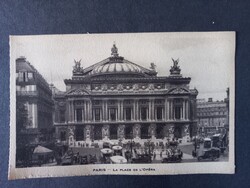 Régi képeslap Franciaország Párizs Opera tér, autók, forgalom kb. 1910