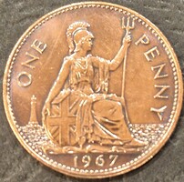 Egyesült Királyság, 1 penny, 1967. UNC