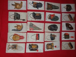 Antik 1930 gyűjthető PLAYERS NAVY CUT cigaretta reklámkártyák Katonai sapkák sisakok 32 db egyben 14